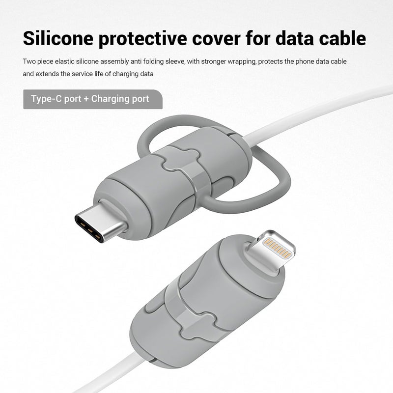 YIMATEECO Charger Cable Protectors, 6Pcs 2 in 1 Double-End Silicone Charger Cable Saver Compatible with Android iPhone Cables with USB-C Type-C, Storage Anti-Break Cord Protective Cover (3 Sets) - Image 3